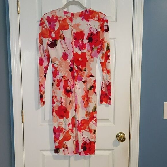 Calvin Klein floral print faux wrap dress Sz 6 - Picture 6 of 6